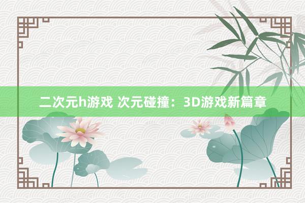 二次元h游戏 次元碰撞：3D游戏新篇章