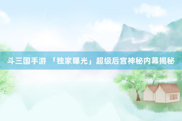 斗三国手游 「独家曝光」超级后宫神秘内幕揭秘