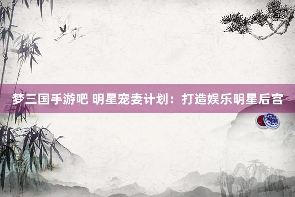 梦三国手游吧 明星宠妻计划：打造娱乐明星后宫