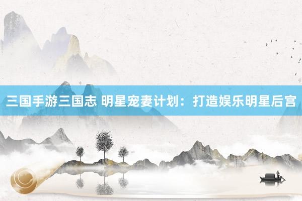 三国手游三国志 明星宠妻计划：打造娱乐明星后宫