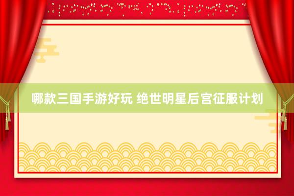 哪款三国手游好玩 绝世明星后宫征服计划