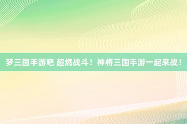 梦三国手游吧 超燃战斗！神将三国手游一起来战！