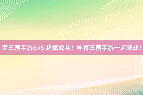 梦三国手游5v5 超燃战斗！神将三国手游一起来战！