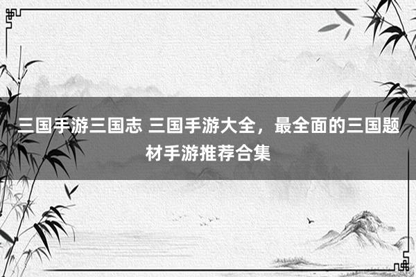 三国手游三国志 三国手游大全，最全面的三国题材手游推荐合集