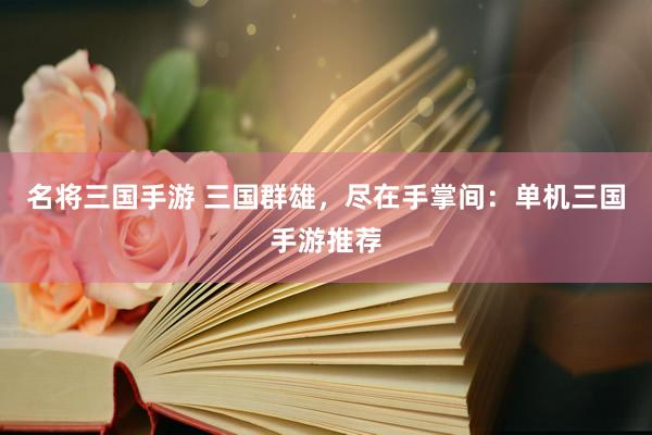名将三国手游 三国群雄，尽在手掌间：单机三国手游推荐